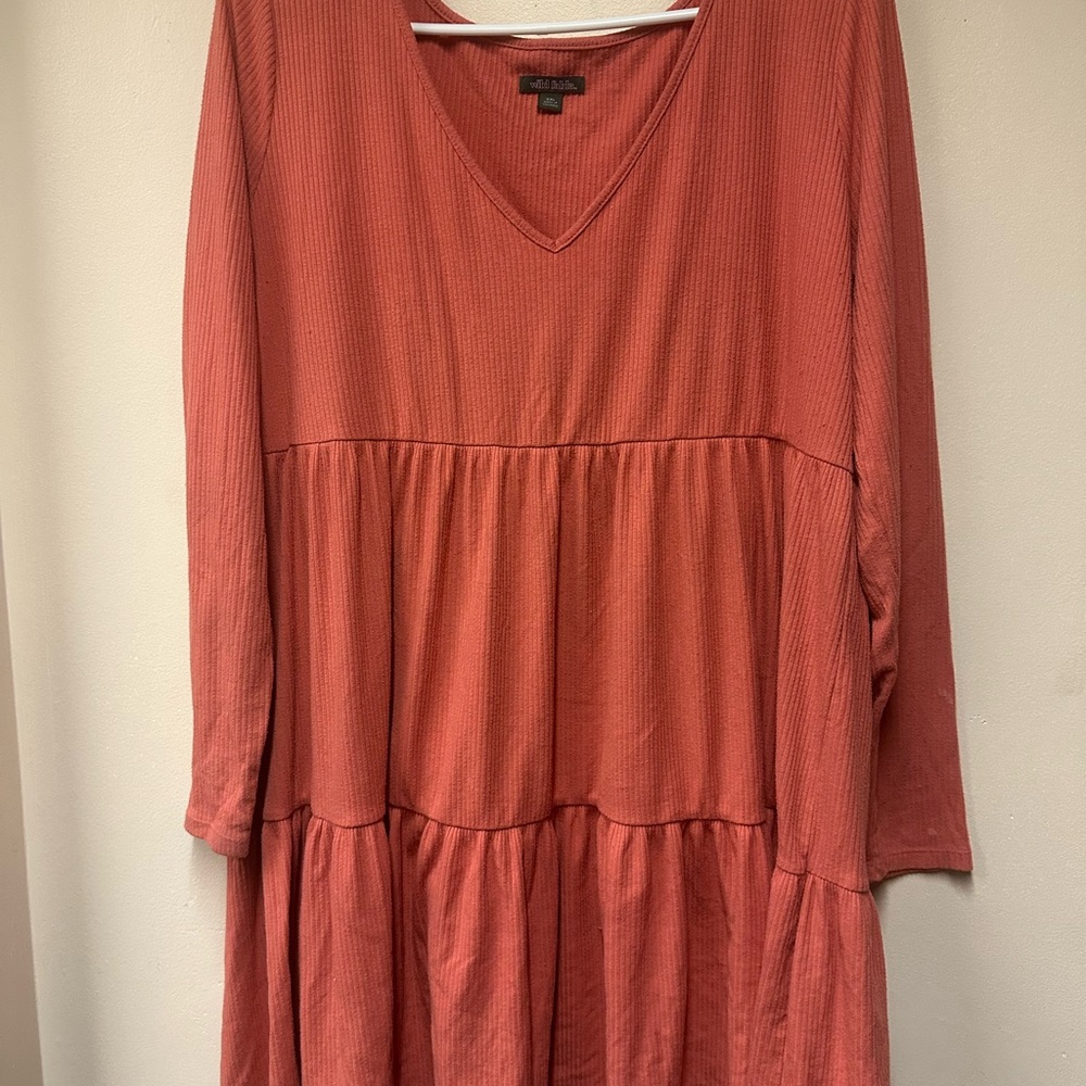 Wild Fable Rust Orange Tiered Dress‎
